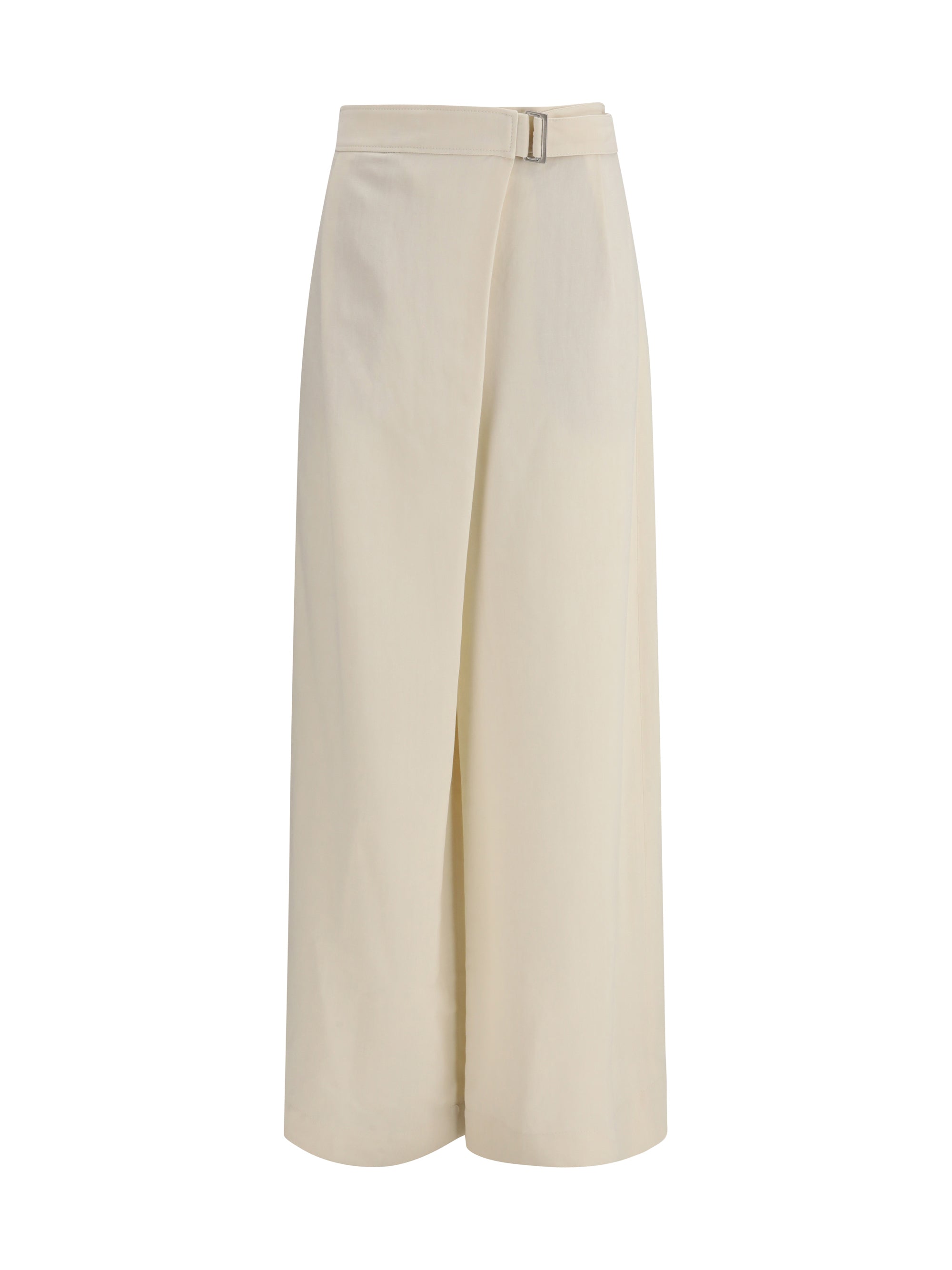 Brunello Cucinelli High-Waisted Belted Trousers — Beige