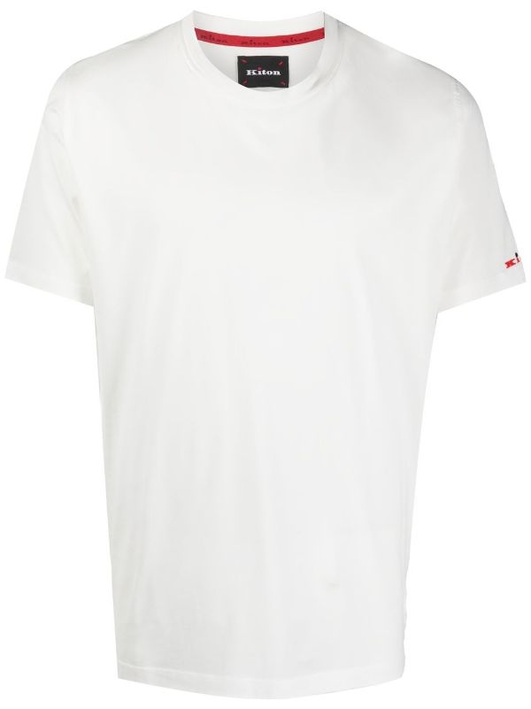 Kiton Embroidered Logo T-Shirt — White