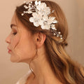White Flower Clip Bridal Headpiece