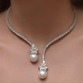 Classic Elegant Pearl Rhinestone Collar Necklaces
