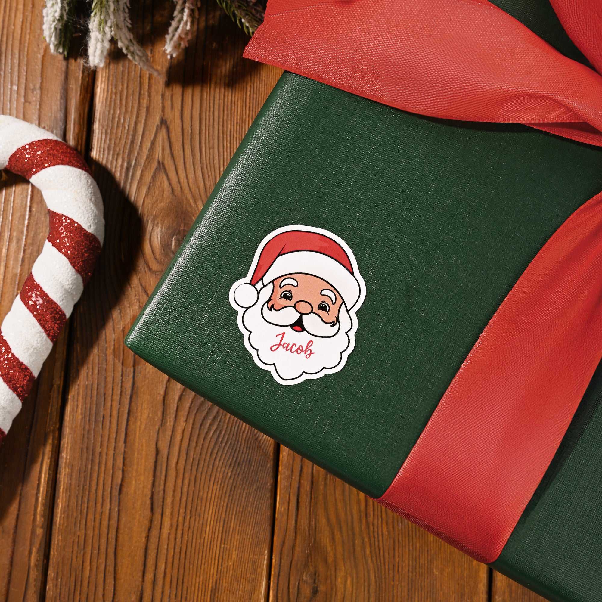 Personalizado lindo Santa Claus Etiquetas Adhesivas con Nombre Regalo Decoración Navidad Fiesta Favor de Familia Amigos