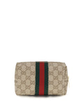 Gucci GG Monogram Web Stripe Clutch — Beige