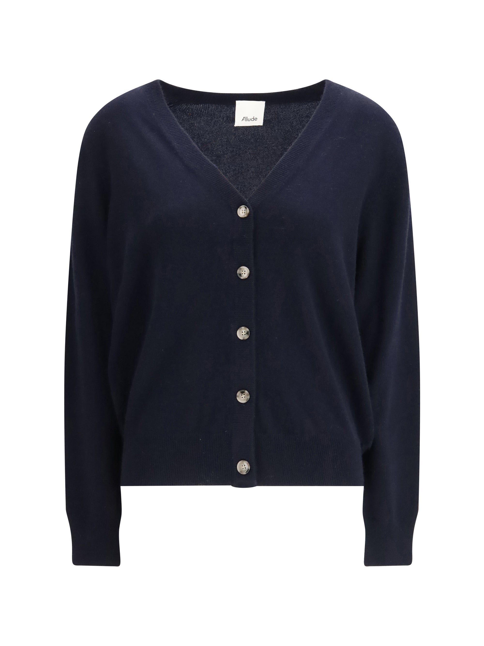 Allude Pure Cashmere Cardigan — Navy