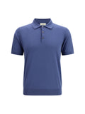 Piacenza Cashmere Cotton Classic Collar Polo — Blue