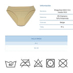 FEVI | Pack de 12 Braguitas Tiro Medio en 1 o 3 Colores Diferentes: Blanco, Negro y Beige | Talla única M-L