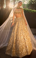 Silver Tissue Mirrorwork Lehenga Set By KYNAH, Luxury Indian Fashion & Bridal Wear