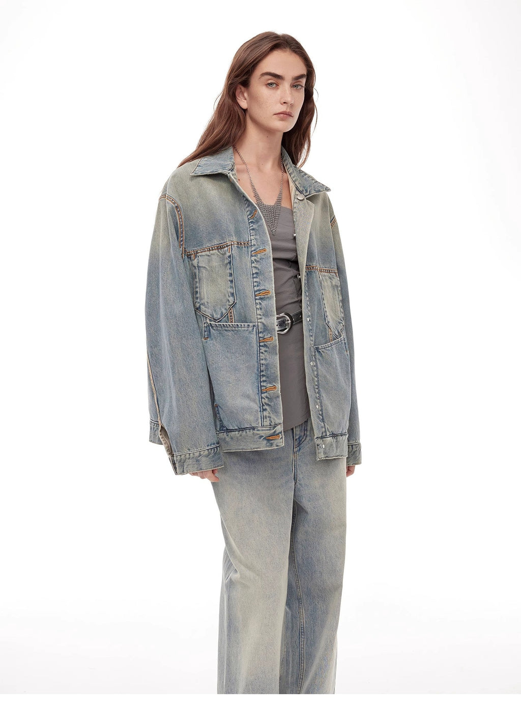 Kamen Rider Stylish and Versatile Vintage Handcrafted Distressed Reversible Denim Jacket