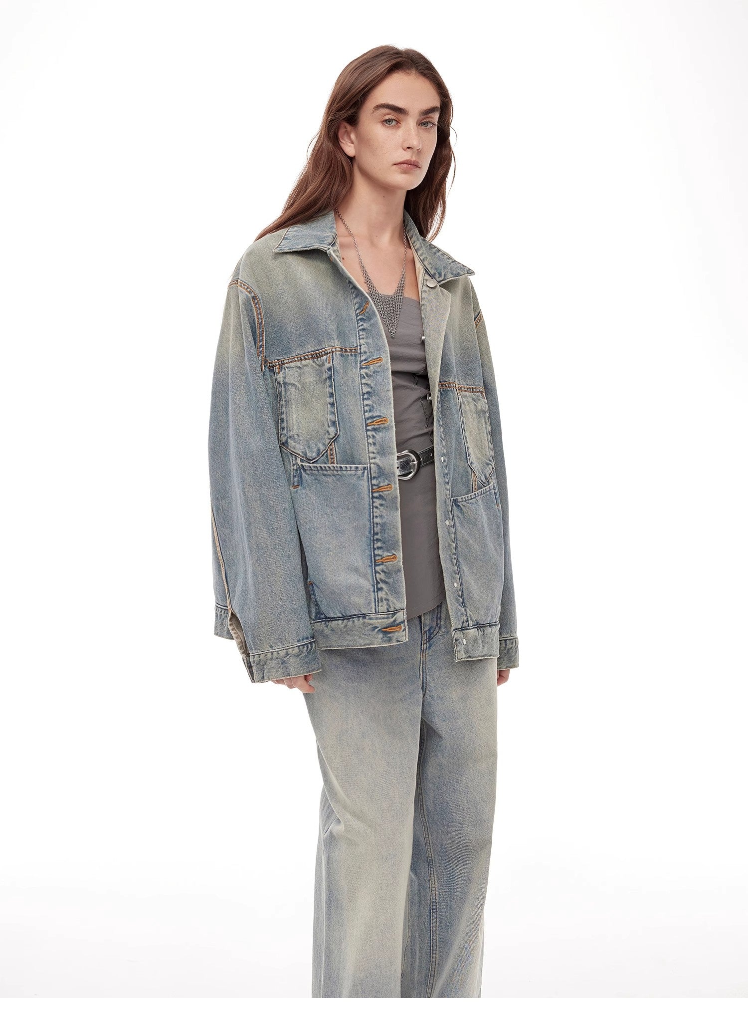 Kamen Rider Stylish and Versatile Vintage Handcrafted Distressed Reversible Denim Jacket