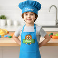 Set de delantal de cocinero con bolsillo y nombre para cocinar Regalo de cumpleaños para niños Niñas