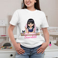 Personalizada lindo personaje de dibujos animados manicurista camiseta sudadera con capucha con nombre cumpleaños salón de belleza de apertura de regalo para los técnicos de uñas