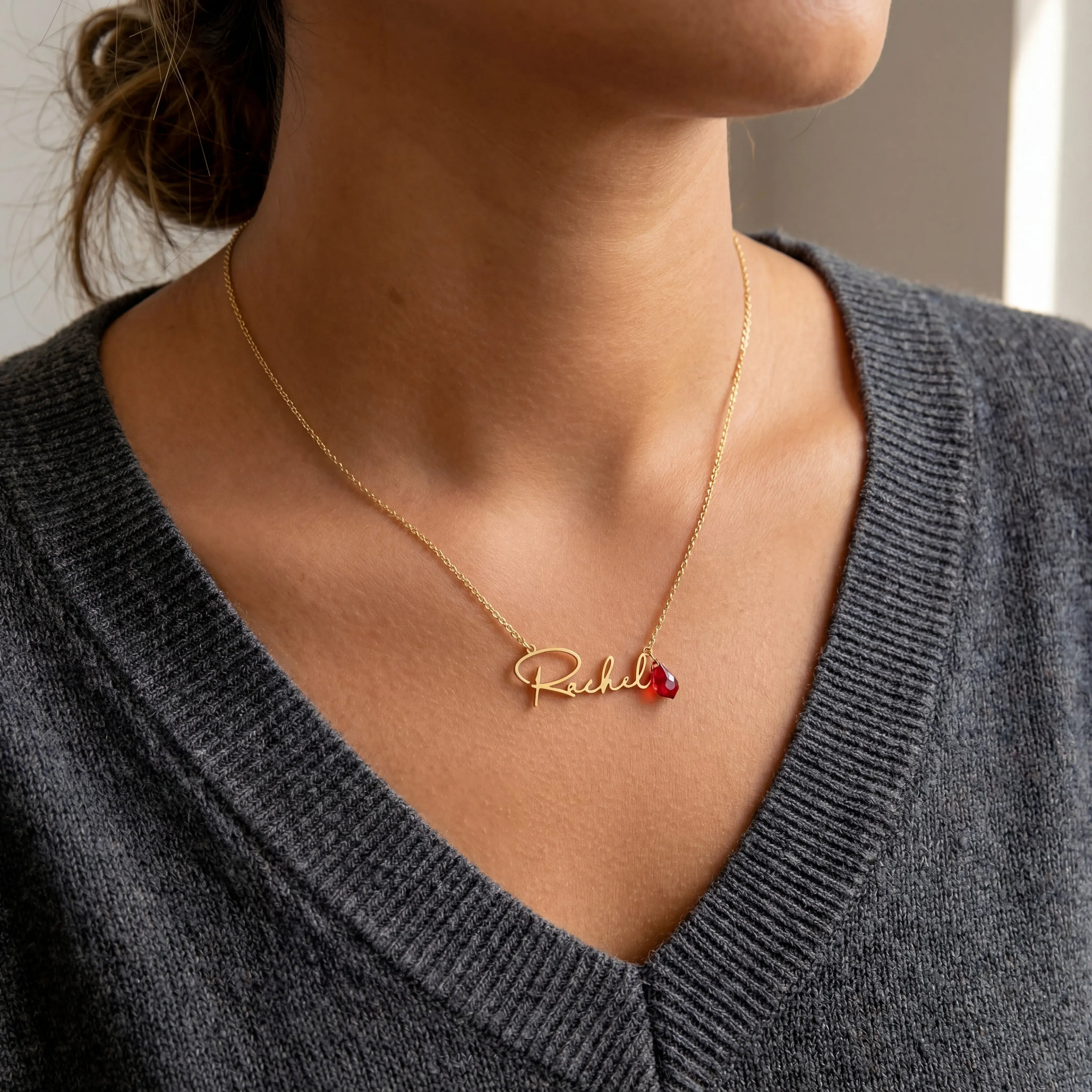 Birthstone Personalised Name Necklace