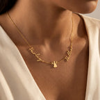 Double Name with Angel Necklace