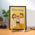 Personalizada Funny 3D Cartoon Character Photo Poster Pintura enmarcada de madera con título Home Decor Cumpleaños Regalo para Pareja Familia