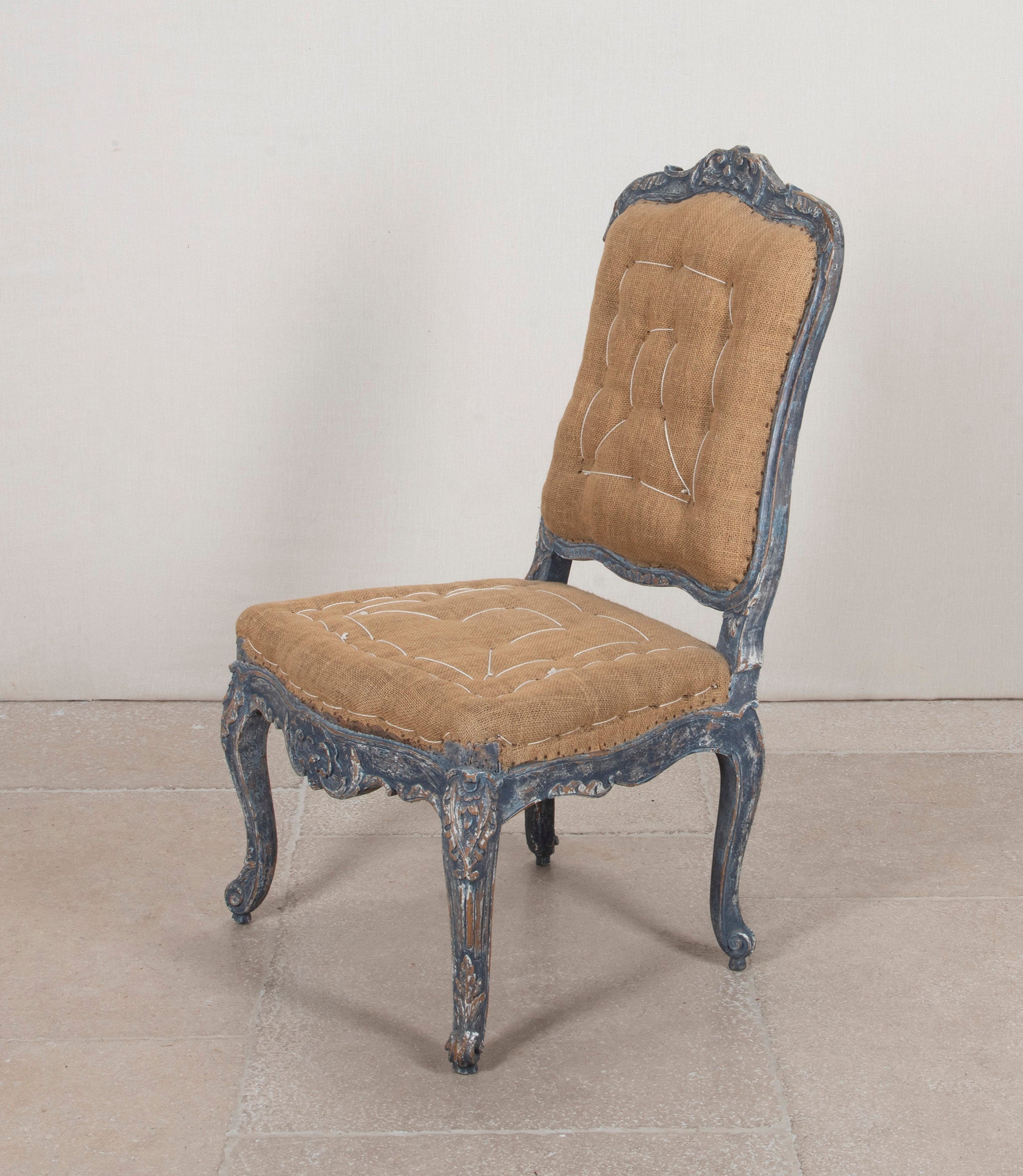 18th Century Carved and Painted Rococo Side Chair By Sister Parish Design