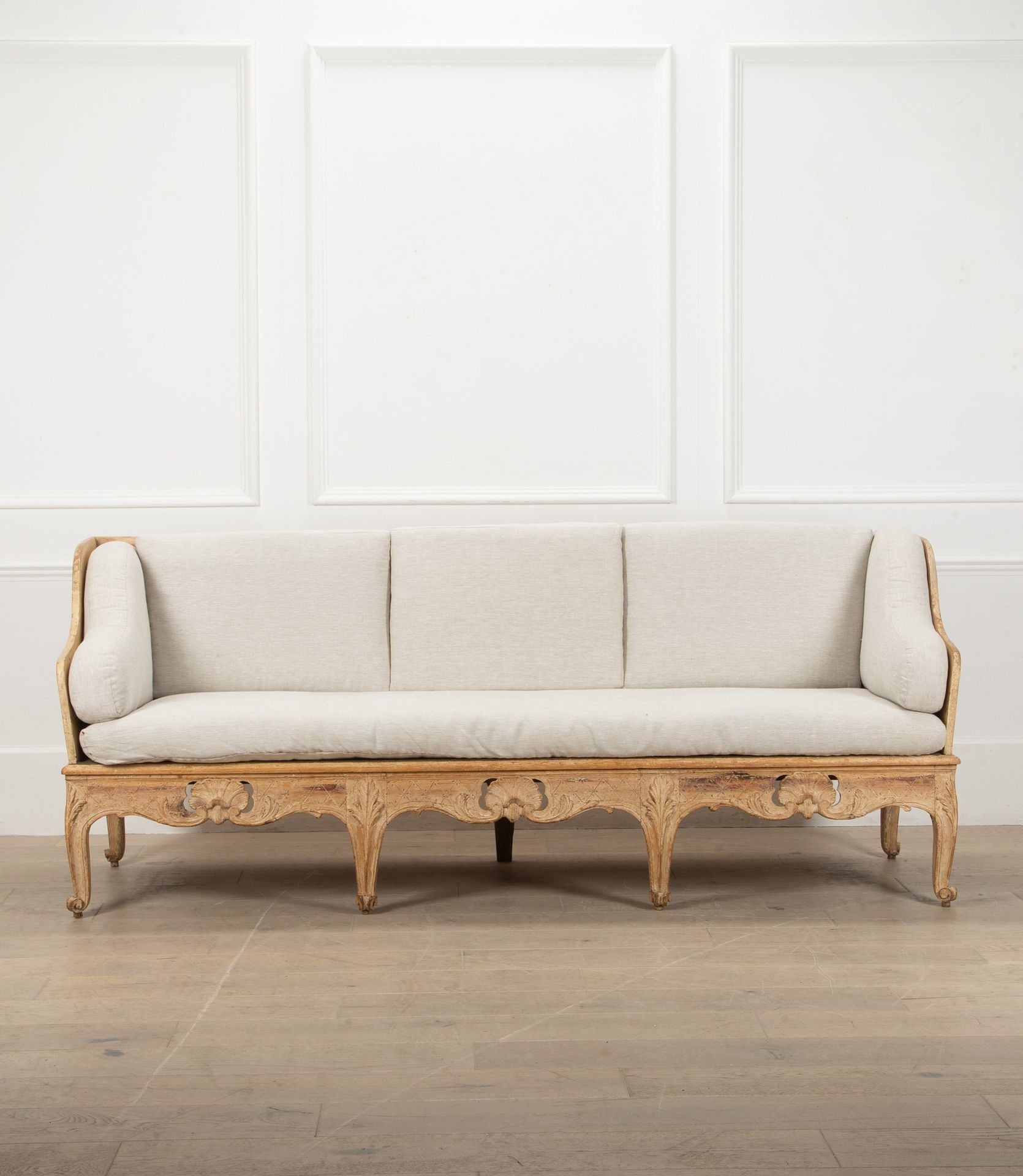 18th Century Swedish Rococo Tragsofa in Original Paint By Sister Parish Design