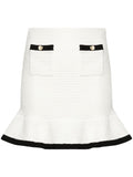 Self-Portrait Sequinned Crochet Miniskirt — White
