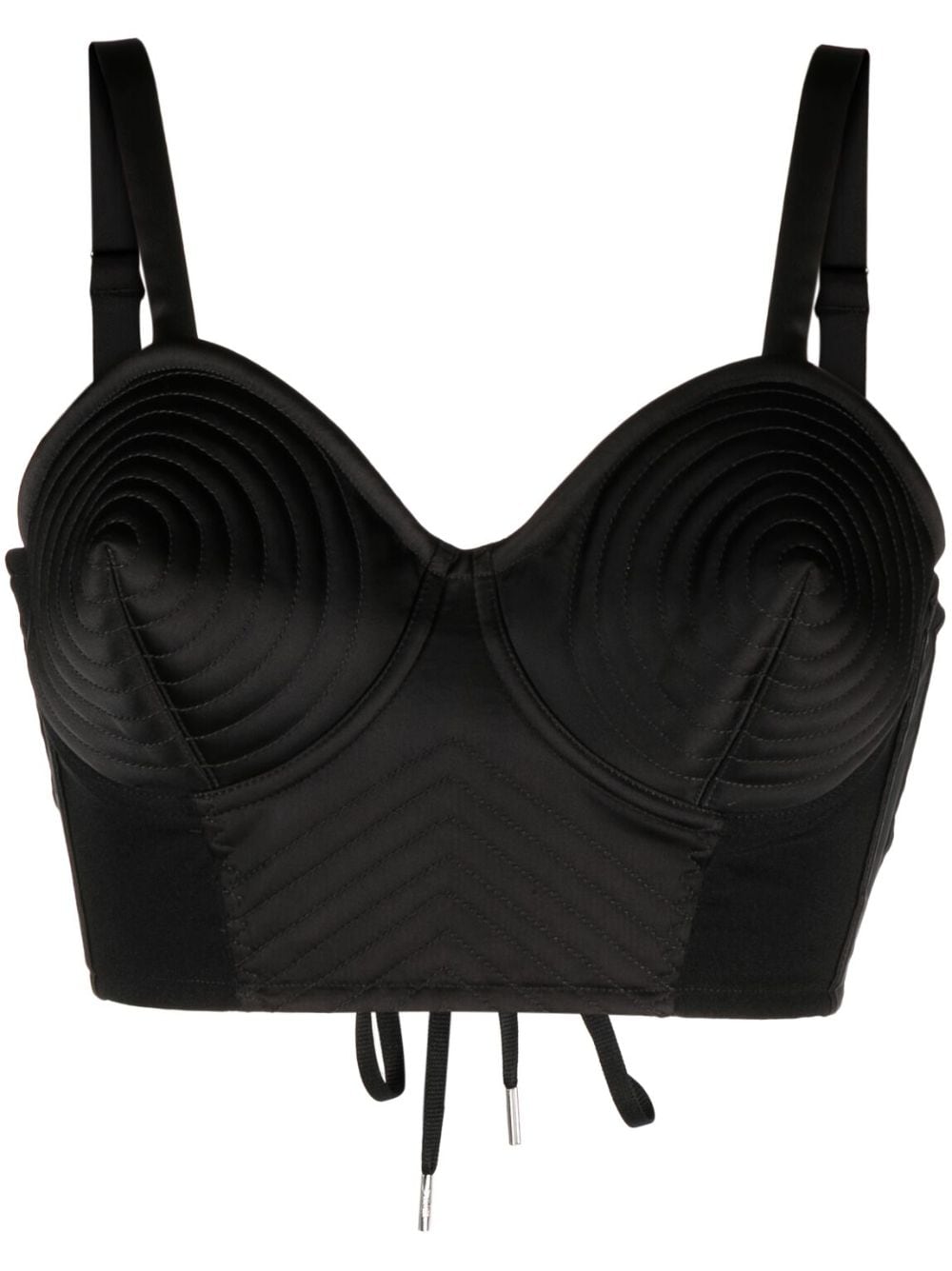 Jean Paul Gaultier Quilted Conical Corset Top — Black