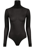 Maison Margiela High-Neck Fitted Bodysuit — Black