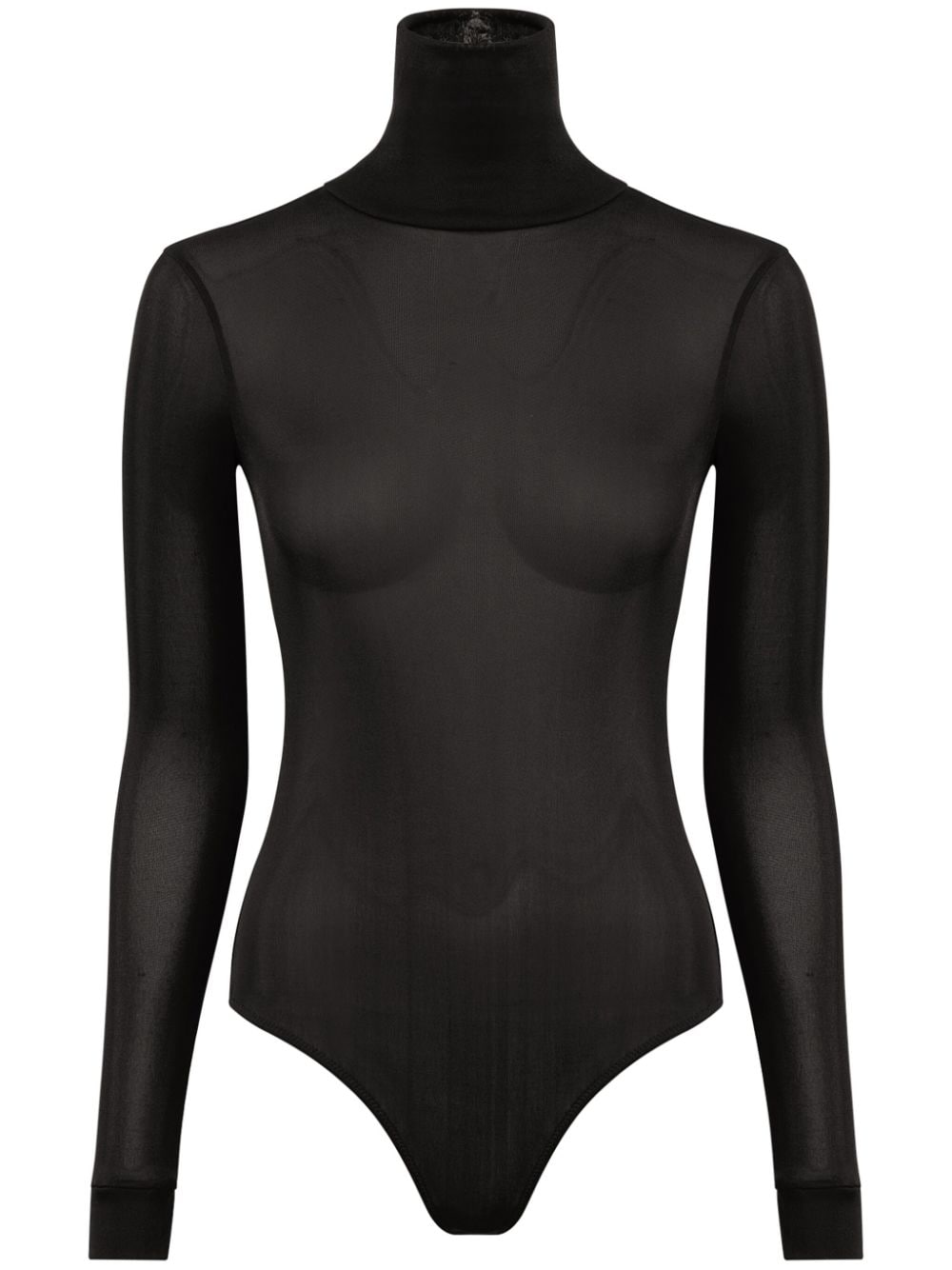 Maison Margiela High-Neck Fitted Bodysuit — Black