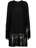 Taller Marmo Pre Linen Fringe Dress — Black