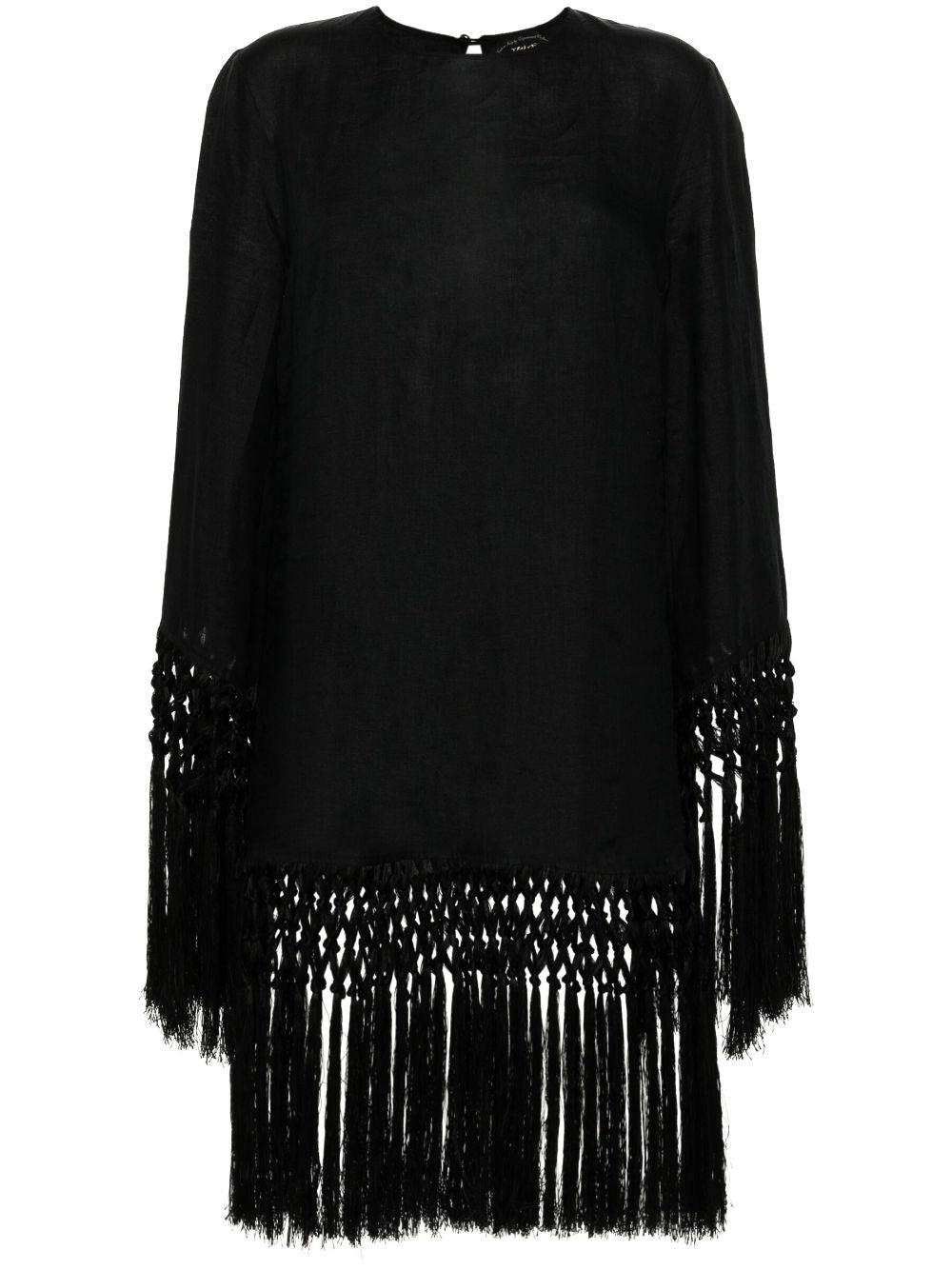 Taller Marmo Pre Linen Fringe Dress — Black