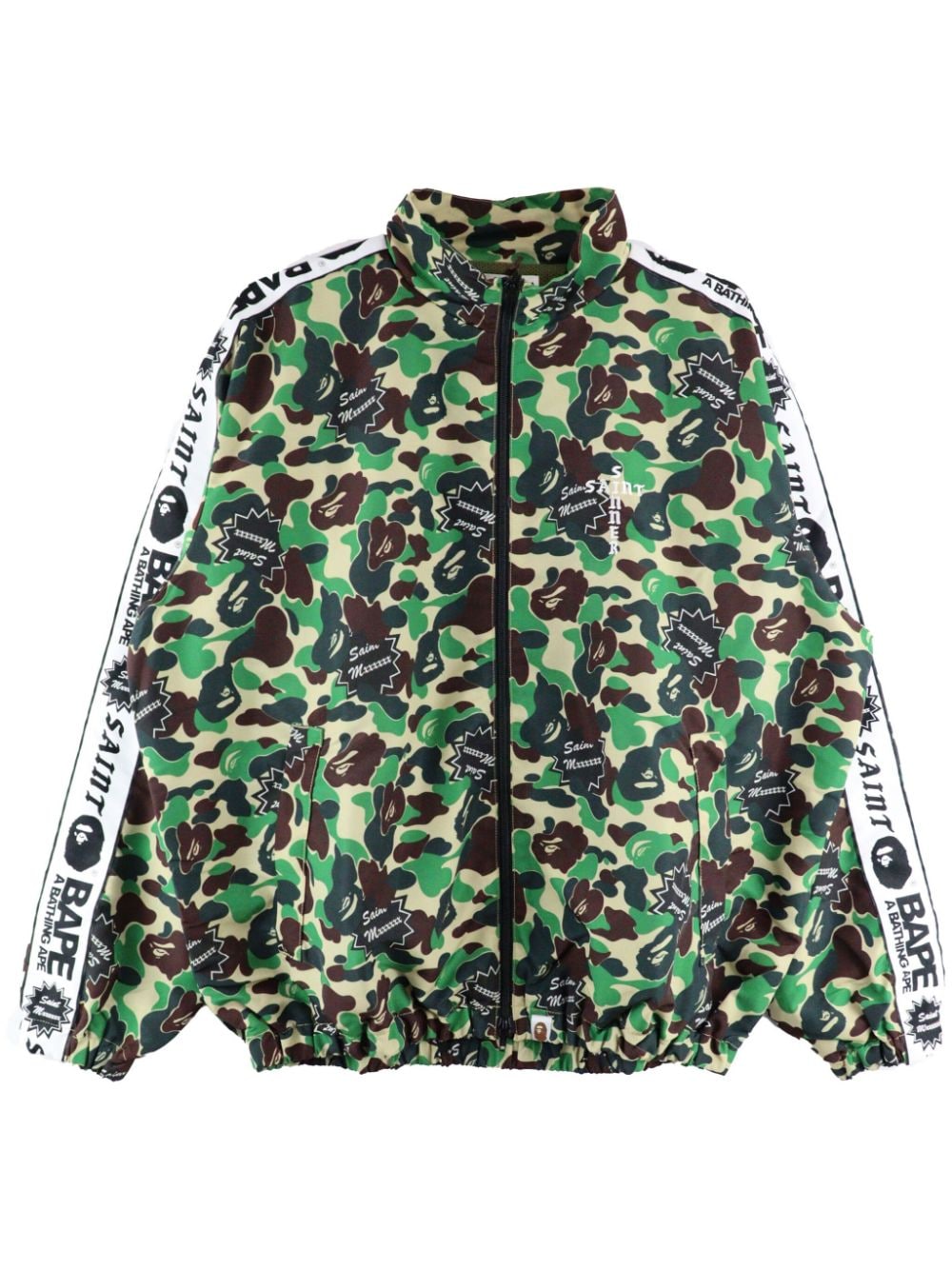 Saint Mxxxxxx Camouflage-Print with Logo-Tape Jacket — green
