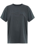 Maison Margiela Logo-Embroidered Cotton T-shirt — Beluga grey