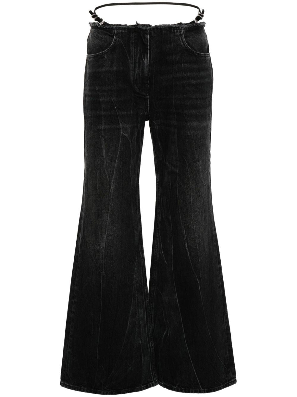 Givenchy Wide-Leg Flared Denim Jeans — Black