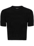 Balenciaga Logo-Jacquard T-Shirt — Black