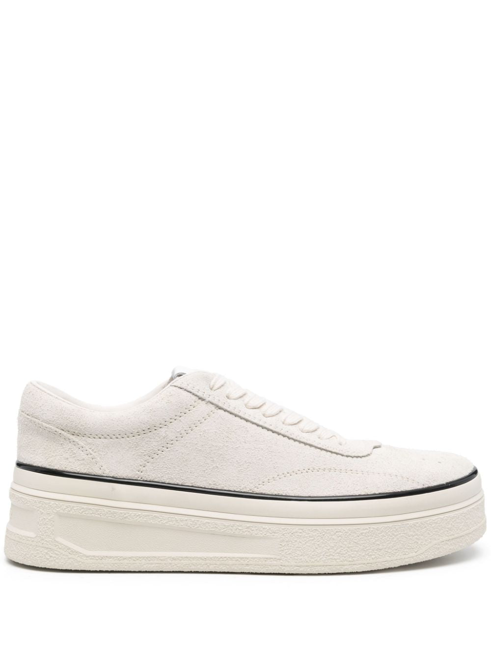 Jil Sander Platform Suede Sneaker — White