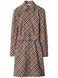 Burberry Check Wool Blend Dress — Beige
