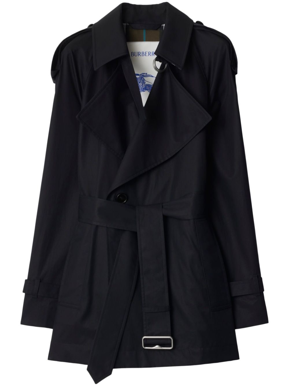 Burberry Cotton Gabardine Trench Coat — Black