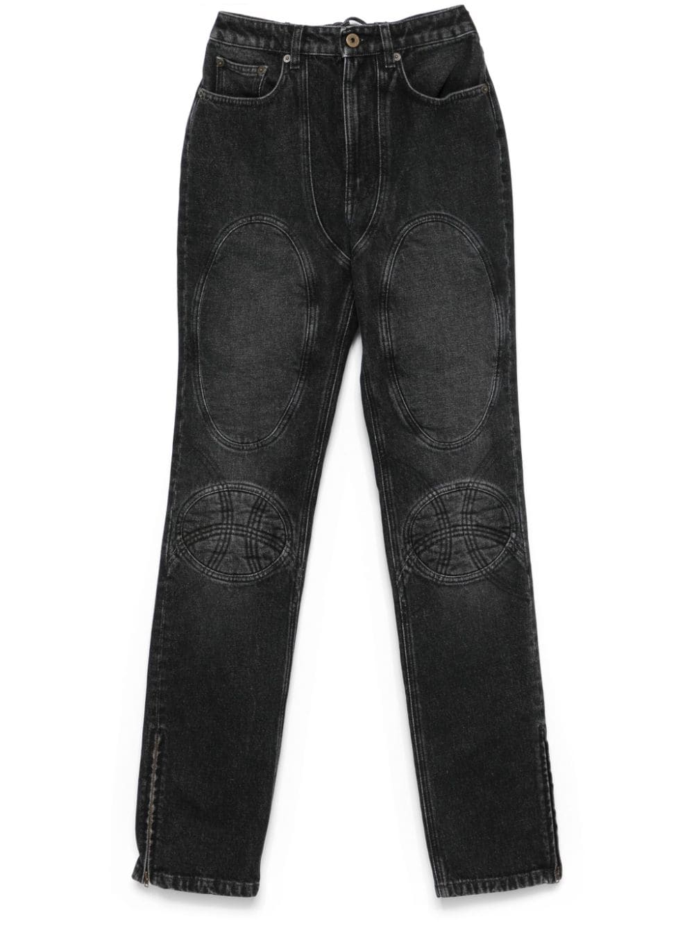 Jean Paul Gaultier Padded Panels Denim Jeans — Black