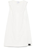 Courreges Hooded Cotton Tank Top — White