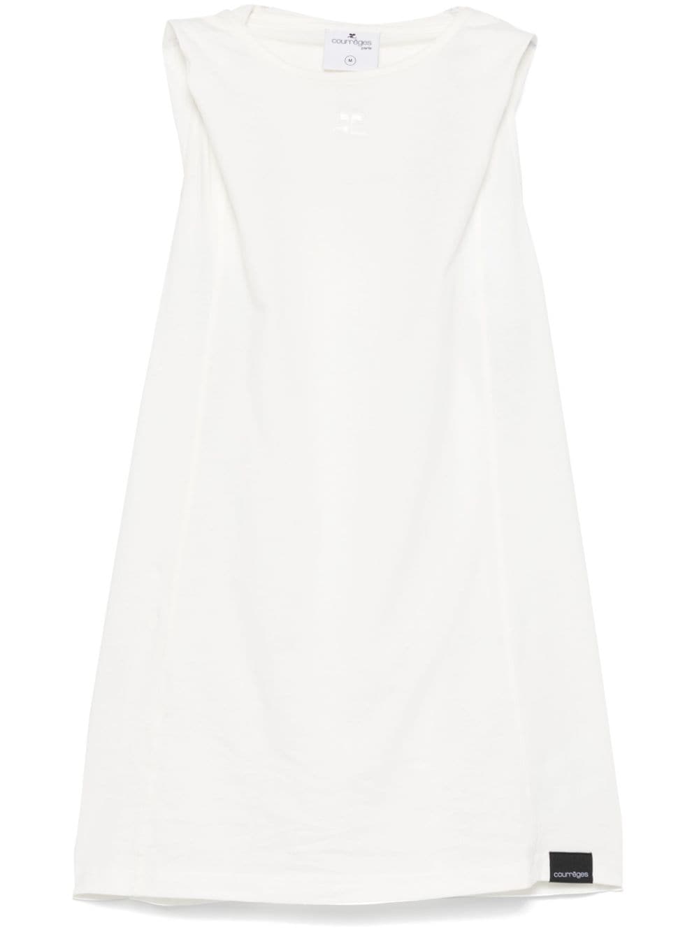 Courreges Hooded Cotton Tank Top — White