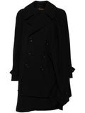 Abrigo de lana cruzado Comme Des Garçons — Negro