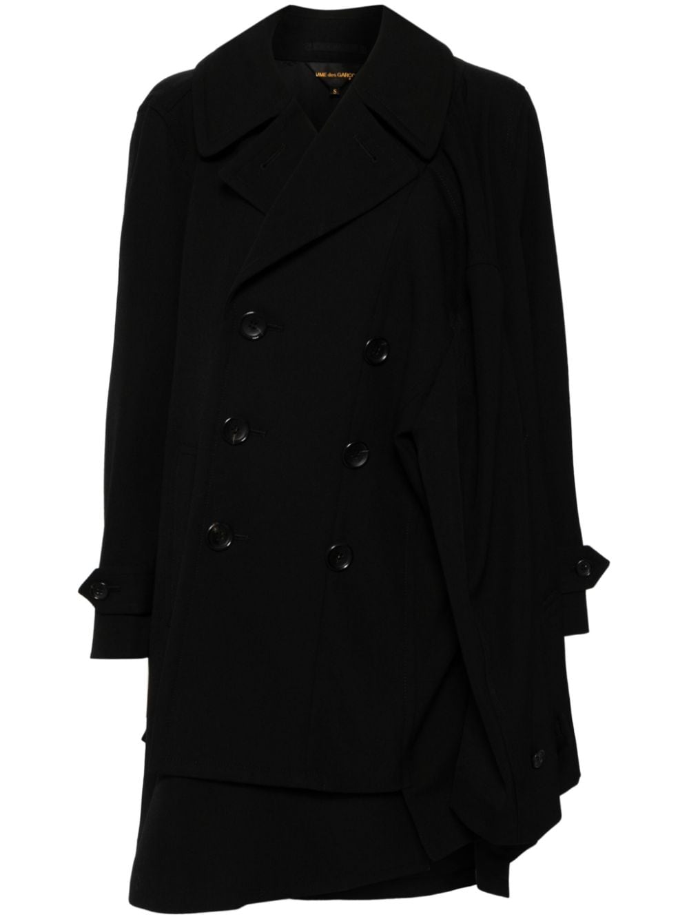 Abrigo de lana cruzado Comme Des Garçons — Negro