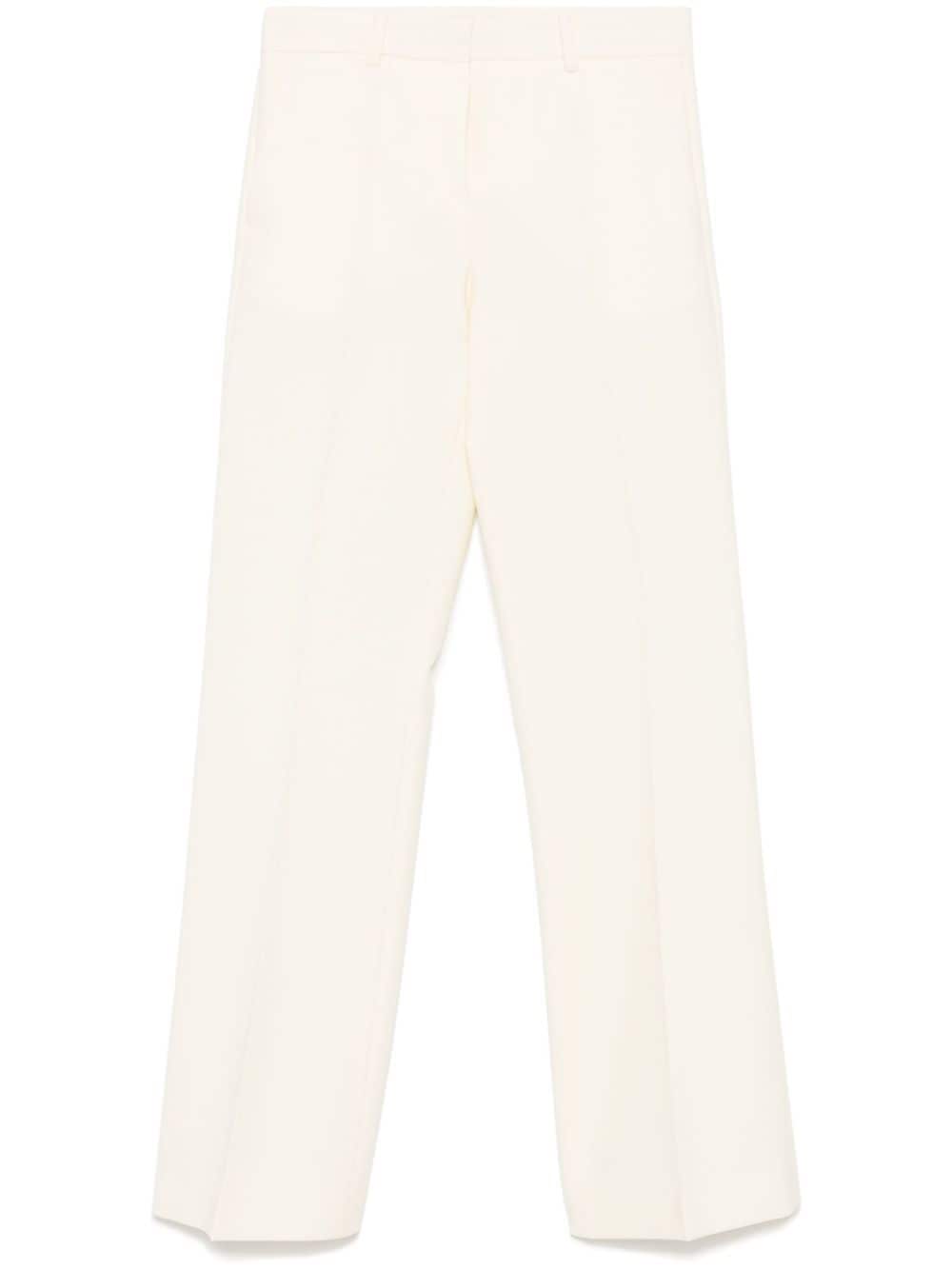 Alberto Biani Virgin Wool Blend Trousers — Cream