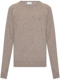 Saint Laurent Cashmere Crewneck Sweater — Beige