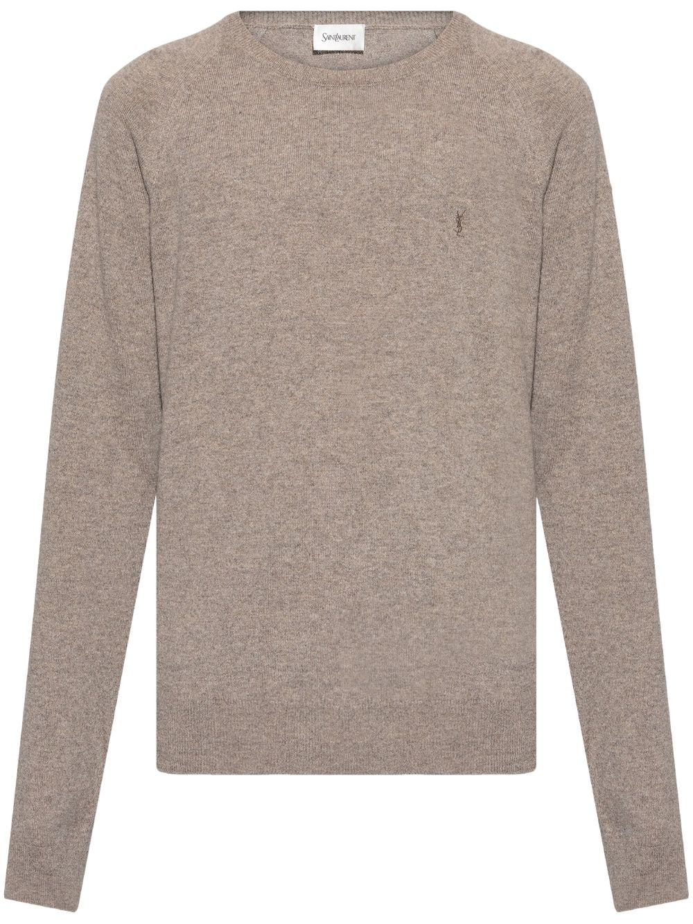 Saint Laurent Cashmere Crewneck Sweater — Beige