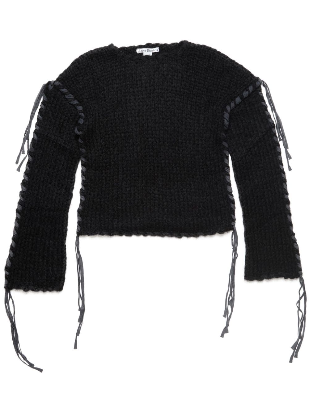 Acne Studios Wool Blend Crewneck Sweater — Black