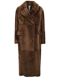 Furling By Giani Suede Double-Breasted Coat — Brown