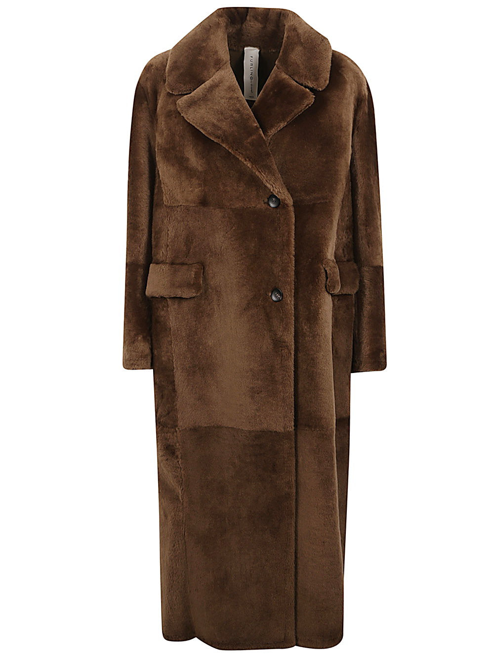 Furling By Giani Suede Double-Breasted Coat — Brown