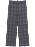 Circolo 1901 Cotton-Blend Check Trousers — Blue-grey