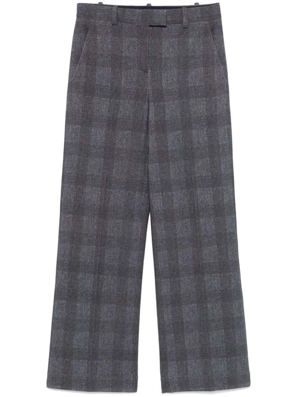 Circolo 1901 Cotton-Blend Check Trousers — Blue-grey