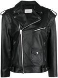 Armarium Lambskin Leather Biker Jacket — Black