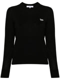Maison Kitsuné Baby Fox-Patch Wool Sweater — Black