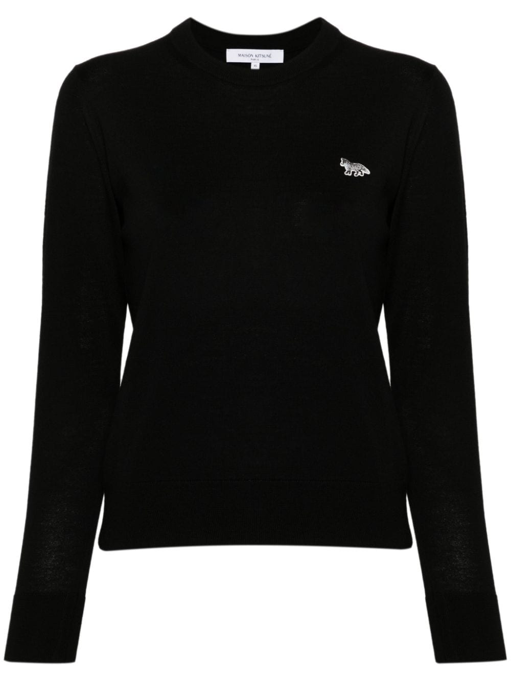 Maison Kitsuné Baby Fox-Patch Wool Sweater — Black