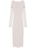 SPORTMAX PRE Knitted Long Dress with Detachable Sleeves Dress — taupe