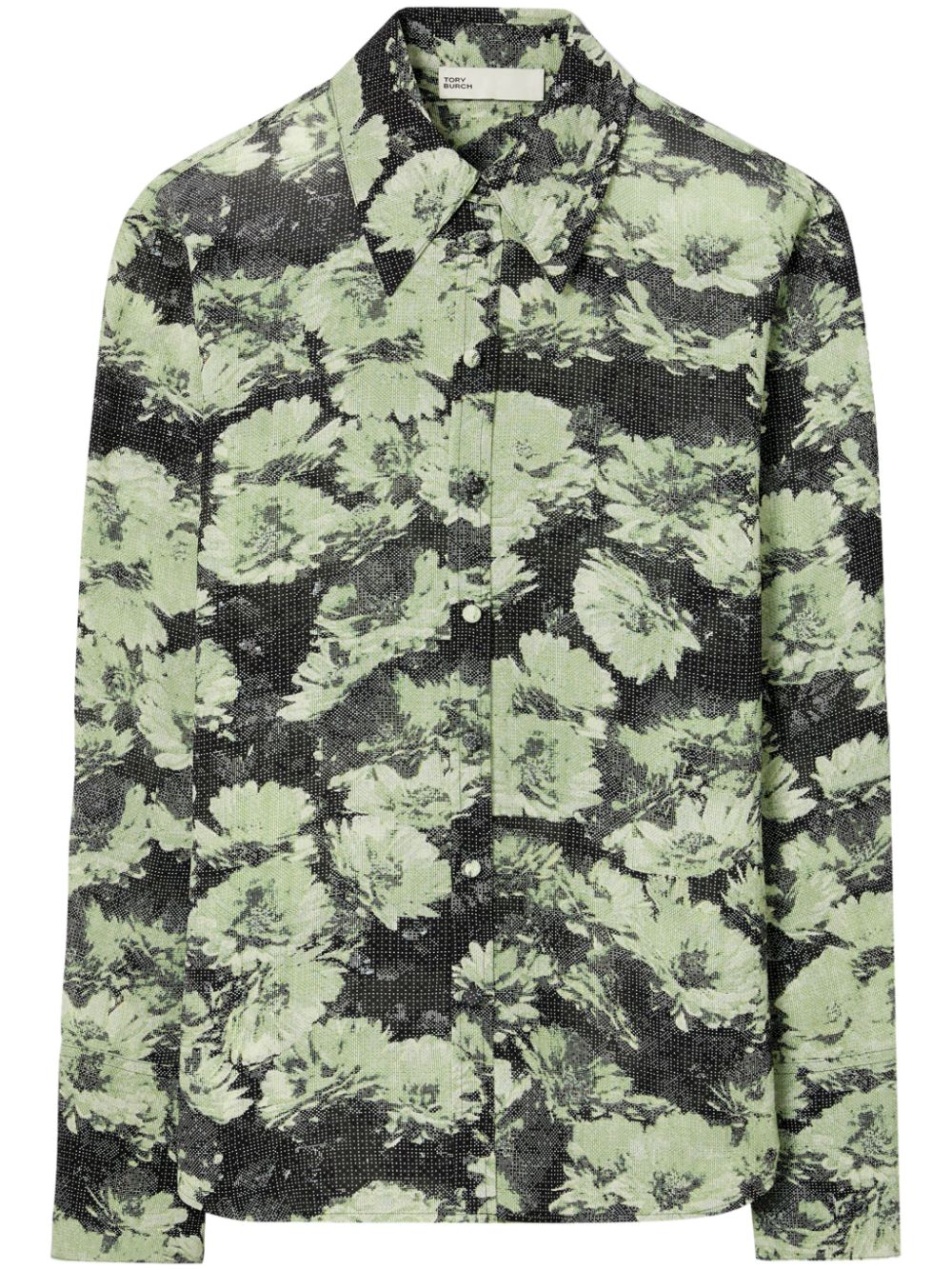 Tory Burch Floral-Printed Shirt — Green